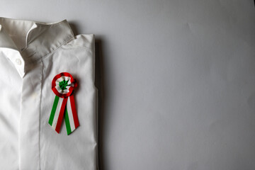 Hungarian Cockade Worn on White Shirt