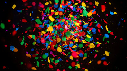 Burst of colorful confetti