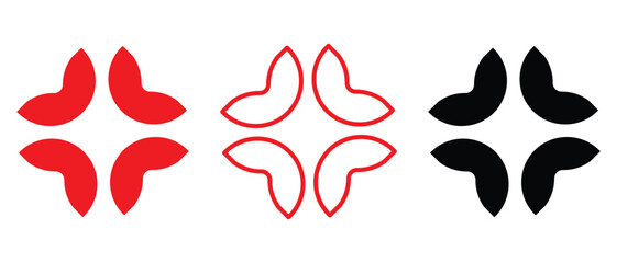 angry comic element symbol. Red anger mark symbol, a comic manga pop vein icon representing stress and fury, a simple abstract vector illustration