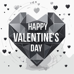 Obraz premium Happy Valentine's Day greeting with heart shaped diamond