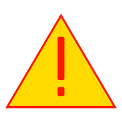 Yellow triangle warning sign with a red border and a red exclamation mark, indicating caution.