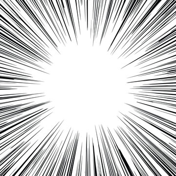 Dynamic Radial Speed Lines Burst Effect Vector with Motion Explosion Style for Comic, Action, and Energy Backgrounds