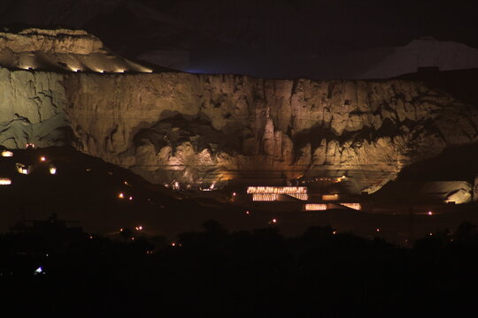 Mortuary Temple of Hatshepsut at Deir el-Bahari at Night