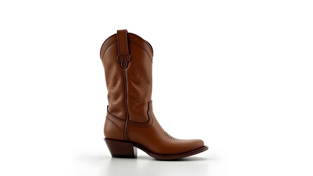 Classic Cowboy Boots Isolated on White Background