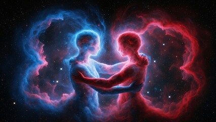 Cosmic twin flames embracing in space
