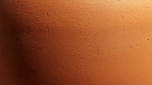 Close up of raw unglazed terracotta surface with natural earthy texture