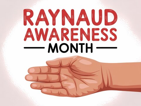 Raynaud awareness month hand illustration for health campaign material