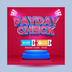 Big discount payday sale, editable text effects, display banner template