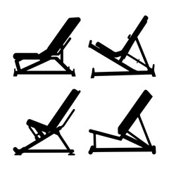 Adjustable gym weight benches set for diverse fitness training and exercise routines