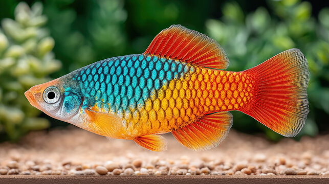 Platy fish - a small colorful aquarium fish