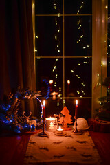 Beautiful winter decor displayed at the table 