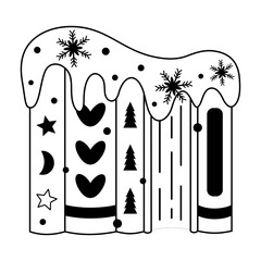 Winter books doodle in black color, Christmas bookish clipart, Book lover sticker, Bookstore vector graphics.