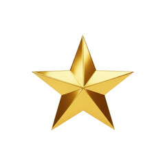 Fototapeta premium Golden star icon isolated on transparent background