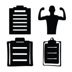 Health and fitness tracking icons: a comprehensive set for wellness and strong body goals