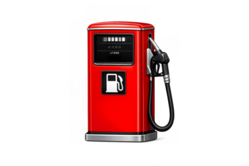 Red fuel pump for vehicle gas fueling