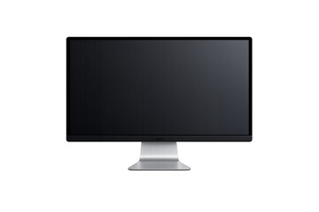 Desktop computer monitor with blank screen on transparent background