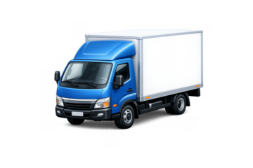 Blue delivery truck transporting goods for shipping logistics