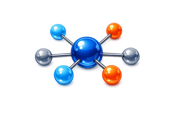 Obraz premium Connecting atoms forming a molecule structure on transparent background