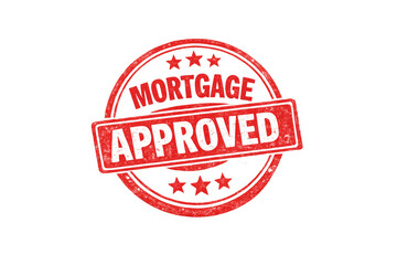 Mortgage approved red grunge rubber stamp