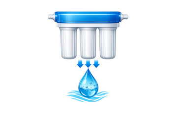 Water filter system purifying drop of fresh water