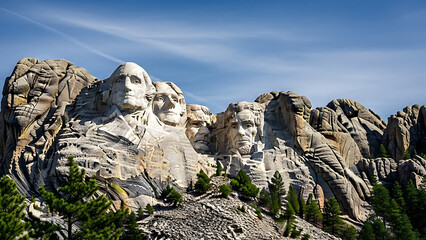 Iconic Mount Rushmore monument in South Dakota