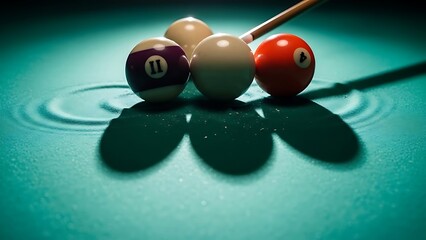 Pool Balls Rippling on a Billiard Table