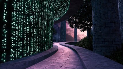 Net AI powered virtual net forming complex data connections in cyberspace.