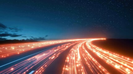 Tech High speed futuristic data transfer between connected digital devices.