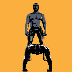 Vector illustration of a bodybuilder