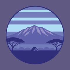Mountain landscape vector illustration