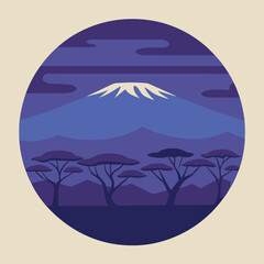Mountain landscape vector illustration