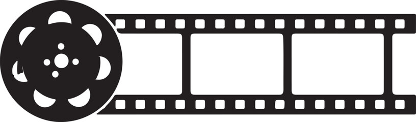  film reel movie vector art, film strip frame silhouette.eps