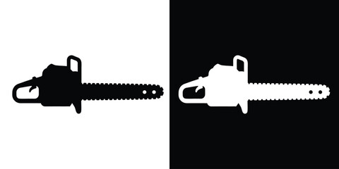 Chainsaw silhouette vector, Electric chainsaw icon, power tool, cutting equipment
