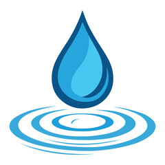 Blue water drop and splash vector illustration design