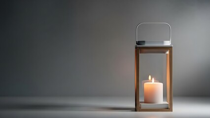 Warm Glow of a Modern Candle Lantern
