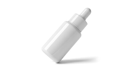 White cosmetic dropper bottle empty