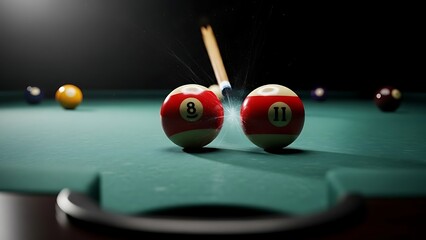 Precision shot on the green felt