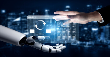 AI automating data synchronization and file management processes, optimizing transfer speed and ensuring seamless backup operations across systems Parse