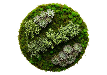 Circular succulent garden arrangement