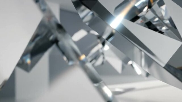 Shards of Broken Glass on White Surface.