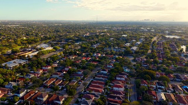 Sunrise over Plantation Florida 2026 aerial video