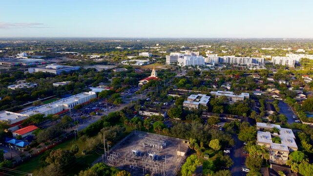 Aerial video St Gregory Catholic Church Plantation Florida