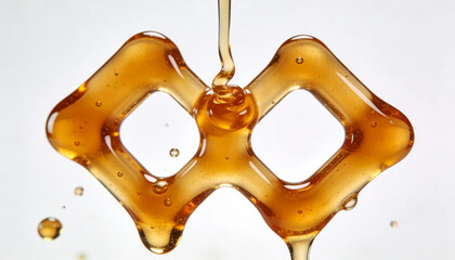 Honey Drizzling into Abstract Shape