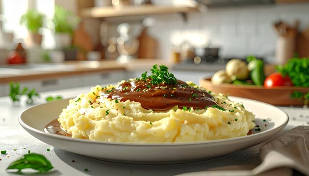 Kartoffelp&uuml;rree mit brauner Sosse