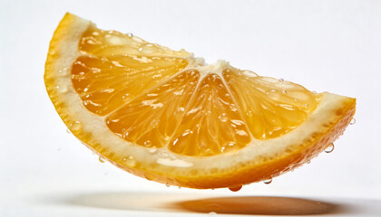 Lemon Slice with Water Droplets