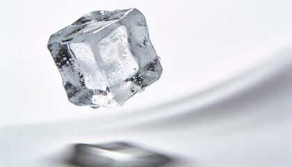 Single Ice Cube with Bubbles