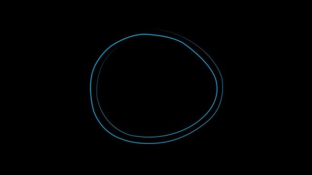 Hand-drawing oval frame circle animation black background, circle highlights with transparent background, Animated red circle drawn, marker pen style motion animation 4k video...