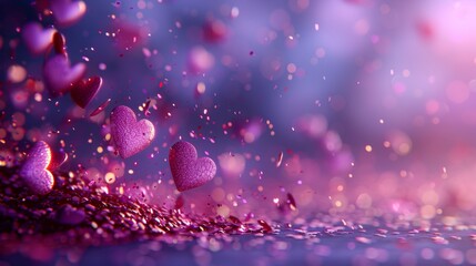 Valentines day background with transparent hearts.	
