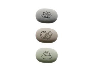 Three golf balls with logos isolated on transparent background