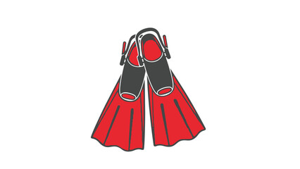 Red and black flippers for scuba diving © MSF